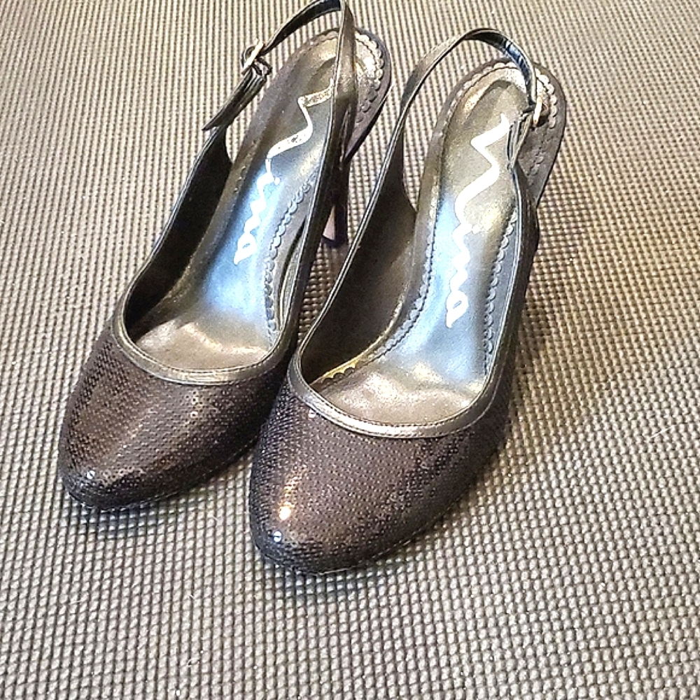 Nina sequined black heels